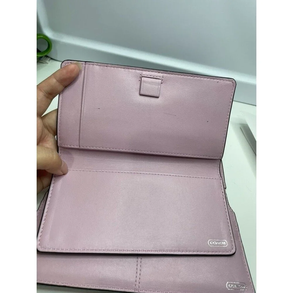 RARE COACH MADISON SLIM ENVELOPE TRIFOLD CHECKBOOK LEATHER CLUTCH PURSE WALLET